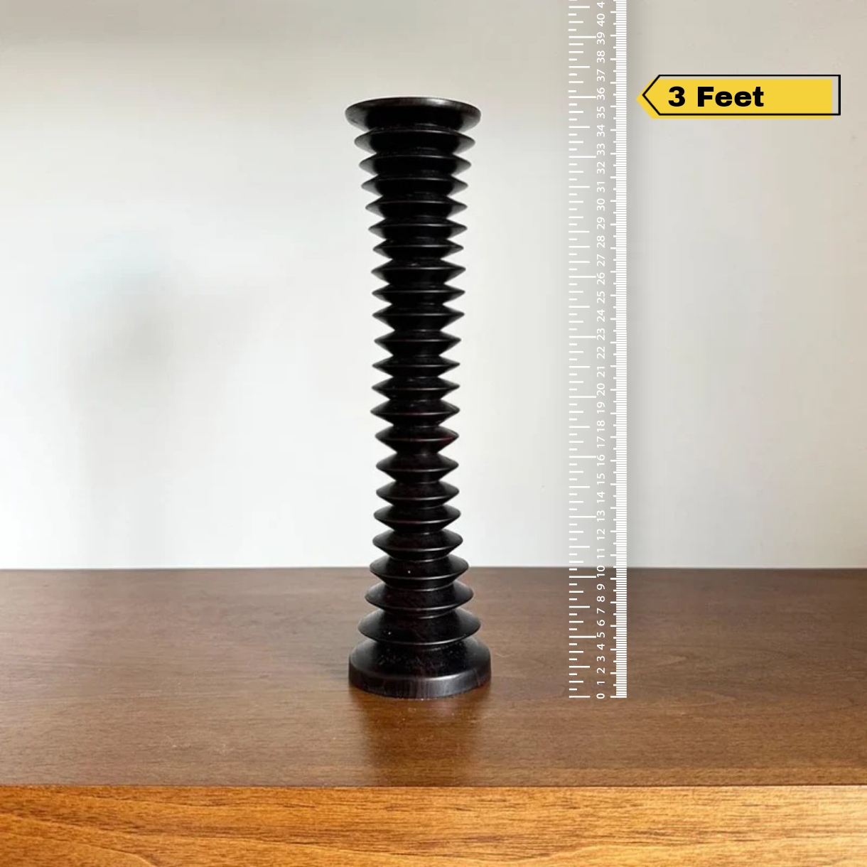 Handcrafted Wooden Tall Floor Vase – Ribbed Spiral Design (1.5 ft / 2 ft / 3 ft) | Kailash Handicrafts - Image 8