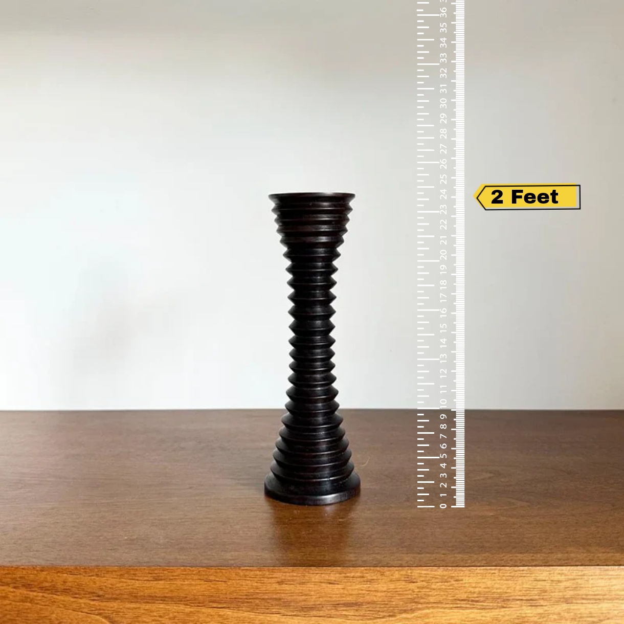 Handcrafted Wooden Tall Floor Vase – Ribbed Spiral Design (1.5 ft / 2 ft / 3 ft) | Kailash Handicrafts - Image 6