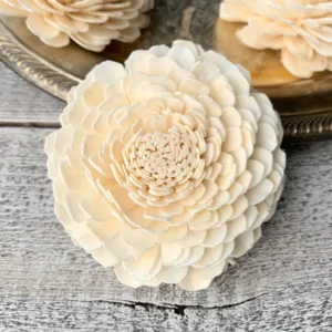 Premium Natural Sola Wood Flower – Handcrafted Ivory Decorative Flower for Home, Wedding & DIY Crafts