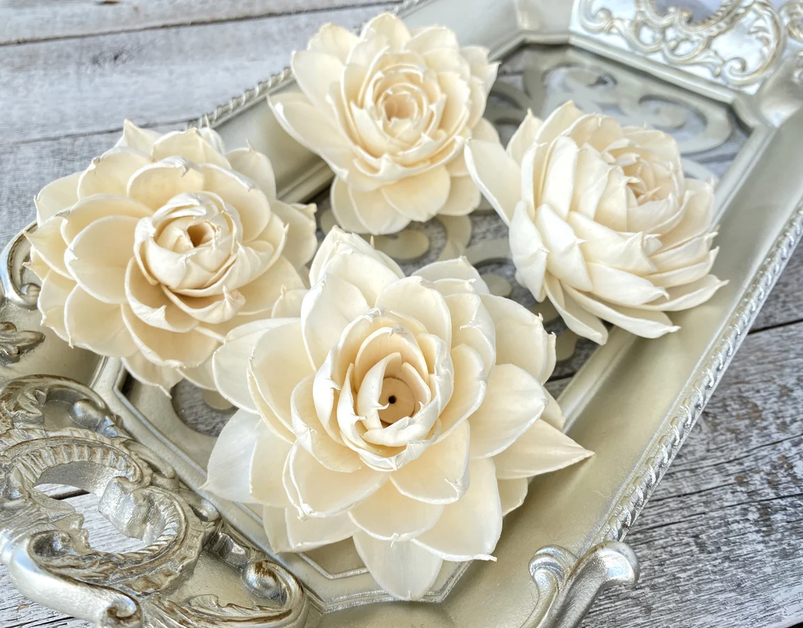 Josephine Sola Wood Flower – Handcrafted Natural Ivory Wooden Flower for Wedding, Bouquet & Home Décor - Image 2