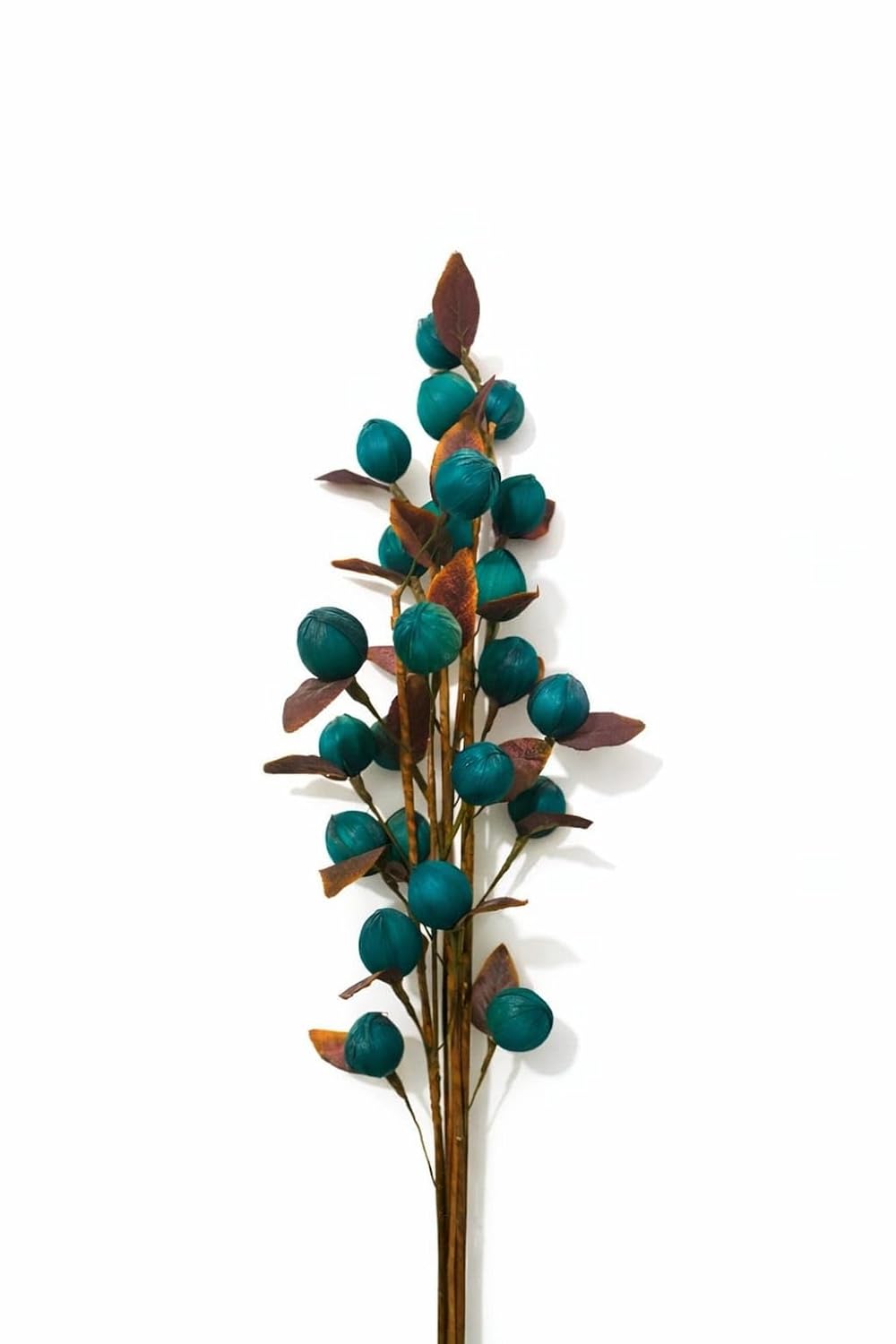 Natural Corn Husk Dry Flower Bunch (5 Sticks, 3 Flowers per Stick) Decorative Dried Flower Stems for Vase Filling | Home, Office & Hotel Decor | Without Pot (5, Turkish Blue)