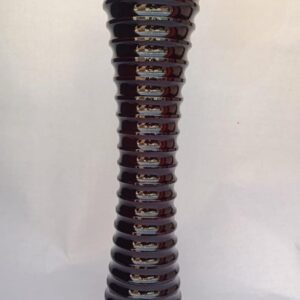 Kailash Handicrafts Handcrafted Wooden Tall Floor Vase, Ribbed Spiral Design, 3 Feet,2 Feet,1.5 Feet Dark Brown Finish (24 Inches)