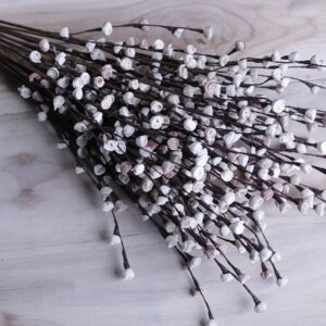 Artificial Sola Wood Buds Flowers Bunch for Home Decor & Gifting (Without Vase/Pot) (10, White)