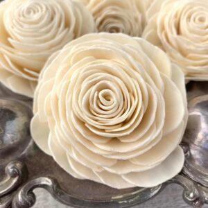 Kailash Handicrafts Singaa Eco-Friendly Sola Wood Dry White Flowers for Floral Decor, Home, Wedding, Bowl, Table and Event Decoration - 8 CM - Pack of 10