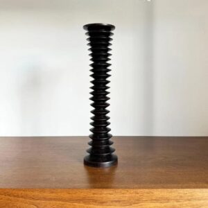 Kailash Handicrafts Handcrafted Wooden Tall Floor Vase, Ribbed Spiral Design, 3 Feet,2 Feet,1.5 Feet Dark Brown Finish (36 Inches)