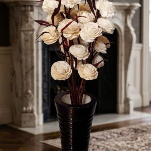Sola Wood Artificial Flowers Bouquet – Handmade Natural Sola Wood Flower Stems for Home Decor, Living Room Decoration, Wedding & Vase Arrangement (Cream White)