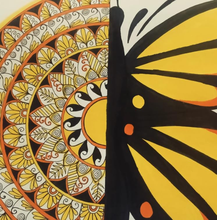 Butterfly Mandala Framed Art Print — A3 Wall Poster (42×29.5 cm) | Half Mandala Butterfly Design | Yellow & Black Boho Wall Décor | Ready to Hang | Frame Included - Image 5