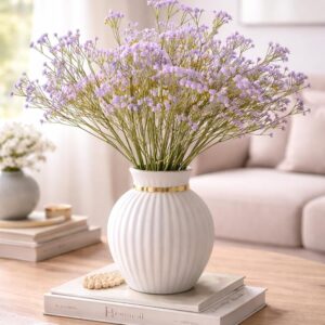 Artificial Baby’s Breath Flowers, Faux Gypsophila Stems for Vase, Home Decor, Wedding & Table Centerpiece (Purple)