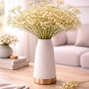 Artificial Baby’s Breath Flowers, Faux Gypsophila Stems for Vase, Home Decor, Wedding & Table Centerpiece (Yellow)