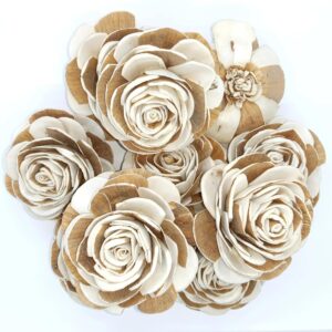 Kailash Handicrafts Eco-Friendly Sola Wood Raizel Flowers Pack of 10 pcs | Handcrafted Sustainable Floral Decor | Natural & Biodegradable | Wedding, Home, and Event Decoration (8 cm)