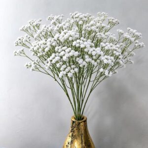 Artificial Baby’s Breath Flowers, Faux Gypsophila Stems for Vase, Home Decor, Wedding & Table Centerpiece (White)