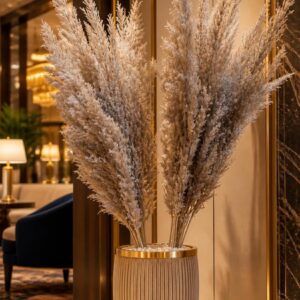 Premium Natural Dried Pampas Grass Stems (Set of X) | Boho Aesthetic Decor for Home, Wedding & Vase Styling