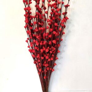 Artificial Sola Wood Buds Flowers Bunch for Home Decor & Gifting (Without Vase/Pot) (10, Red)